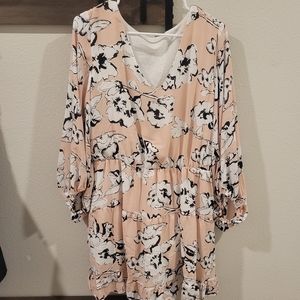 Pink and white floral dress